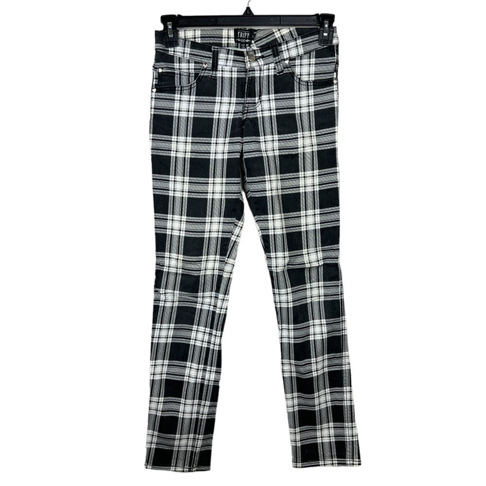 Tripp NYC Plaid Black White Pants
